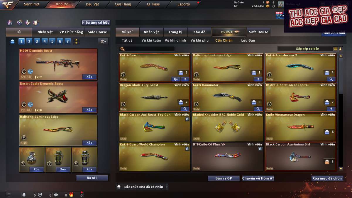 shop acc cf uy tin gia re